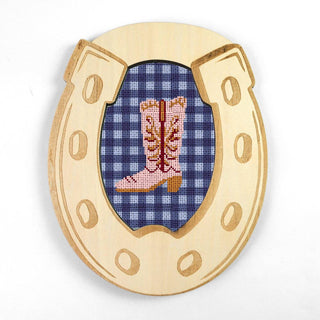 Cowgirl Boot Oval Needlepoint Canvas