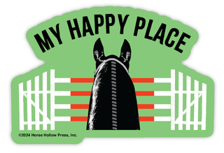 3" Waterproof My Happy Place Jumper Funny Horse Sticker-Stickers-[product_category]-Whatsoever Things