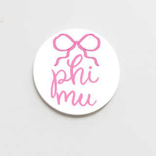Phi Mu Greek Bow Button - 2.25 inch-Accessories-[product_category]-Whatsoever Things