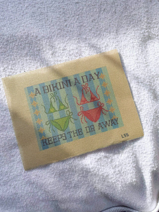 A Bikini A Day Keeps the Doctor Away Hand-Painted Needlepoint Canvas
