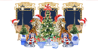 5.5x11 PREPPY CHRISTMAS Trinket Tray Insert Set of 5