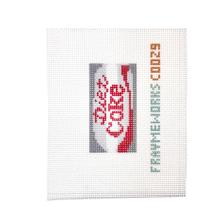 Diet Coke Mini Needlepoint Canvas | Printed 18 Mesh Canvas for Pop Can Bag Tag