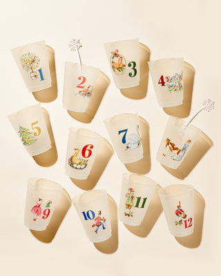 12 Days of Christmas Frosted Cups / 12 Cups - Christmas