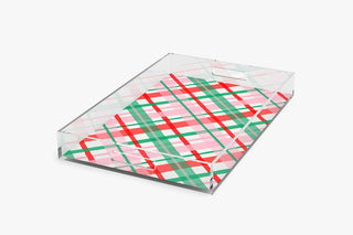 Christmas Plaid Tray | Acrylic Tray | Holiday Serving Tray-[product_category]-Whatsoever Things