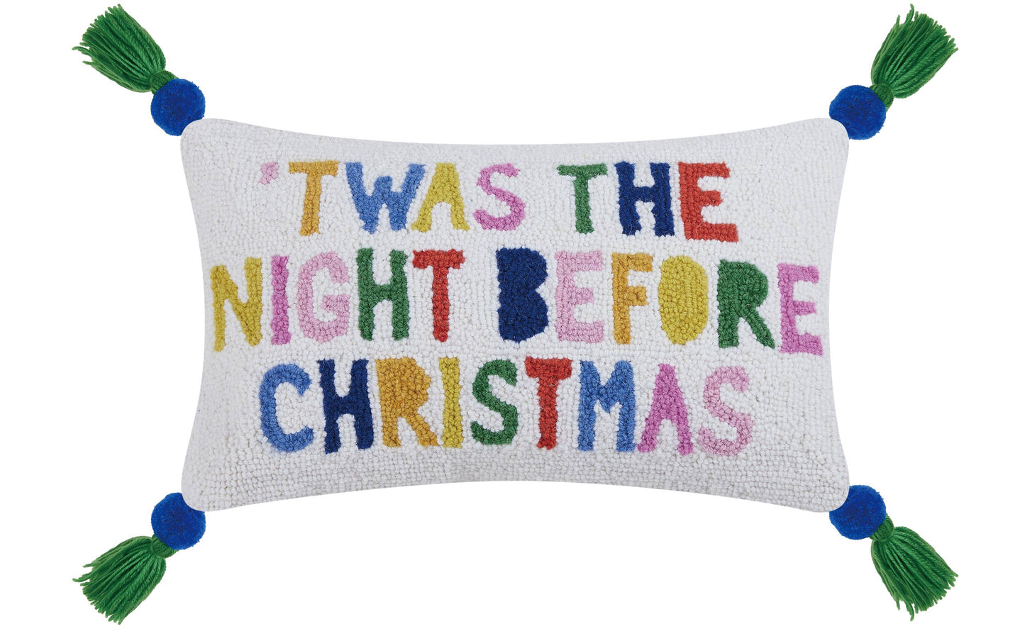 Night Before Christmas w/Pom Hook Pillow-Pillows-[product_category]-Whatsoever Things