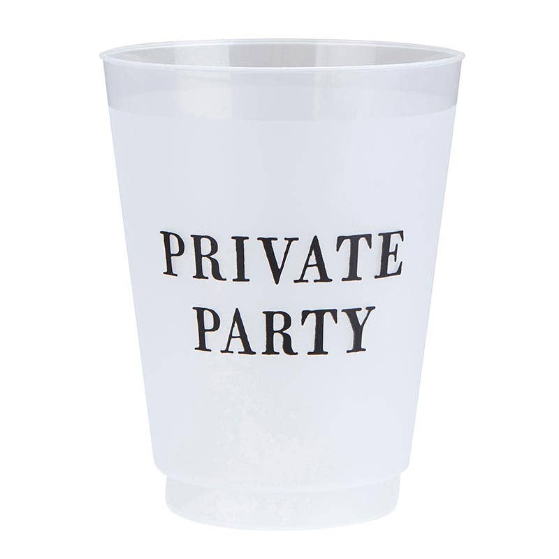 'Private Party' Frosted Cups, Set of 8