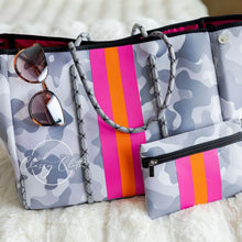 Load image into Gallery viewer, Neoprene striped tote - three colors!
