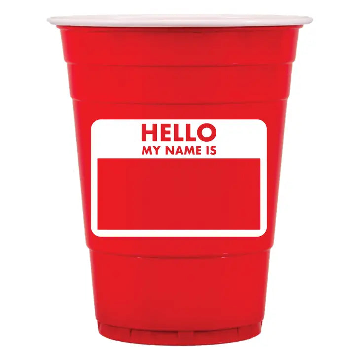 Hello My Name Is Red Solo Cup Birthday (Set of 10) Party Cups