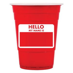 Hello My Name Is Red Solo Cup Birthday (Set of 10) Party Cups