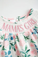 Load image into Gallery viewer, Pink floral &quot;MAMA&#39;S GIRL&quot; smocked dress
