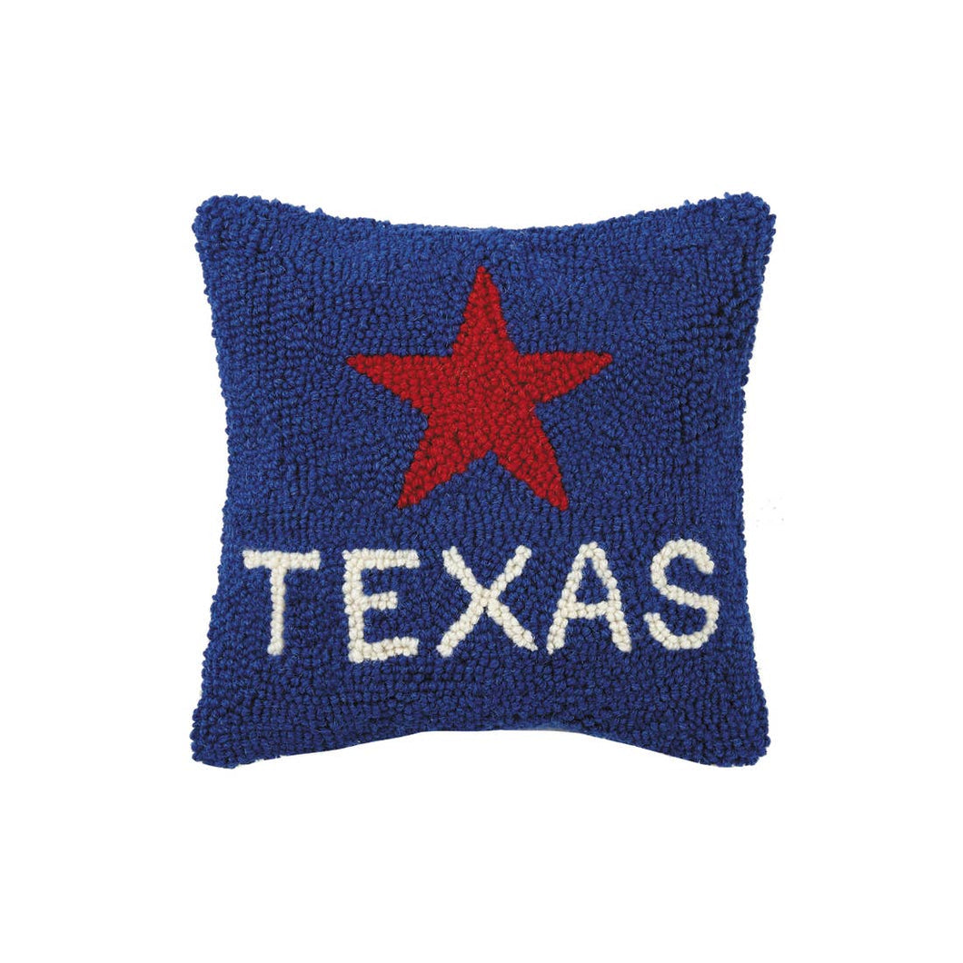 Texas Star Hook Pillow, 10 by 10 inches