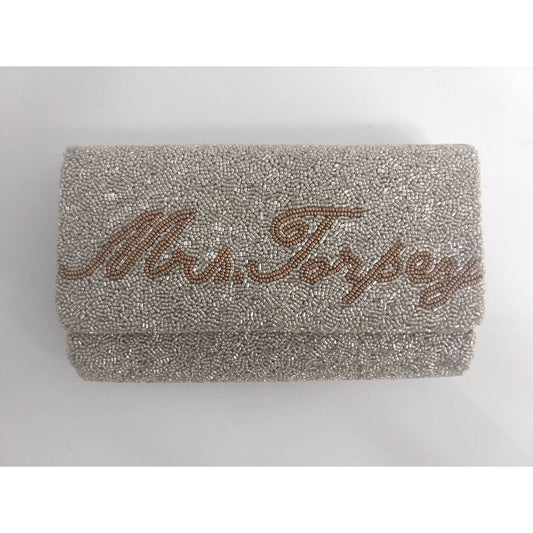 Personalized Beaded Foldover Cluth (Four Week Delivery)