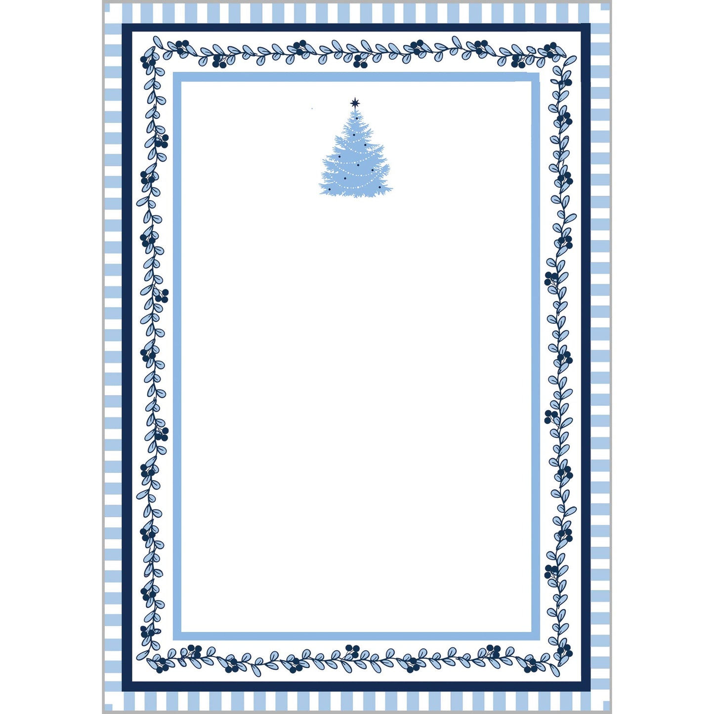'Blue Christmas' Block Print Notepad