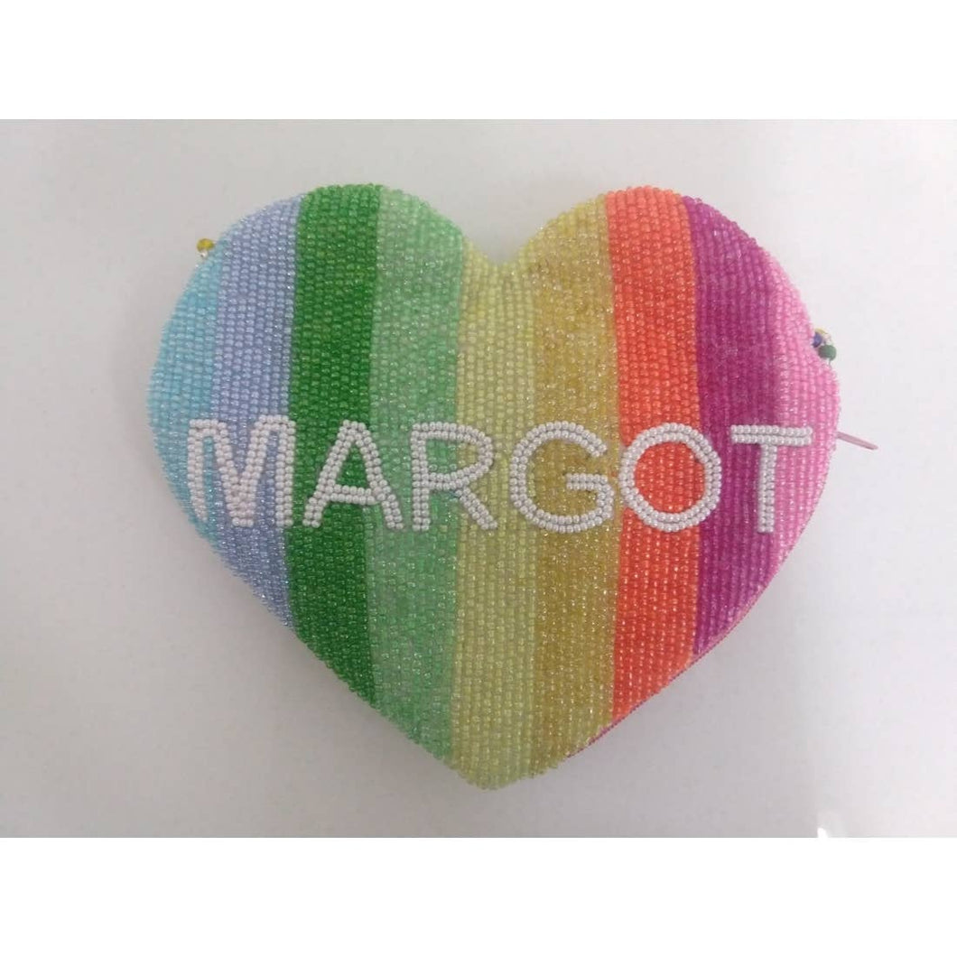 Personalized Rainbow Stripes Large Coin Purse (Four Week Delivery)