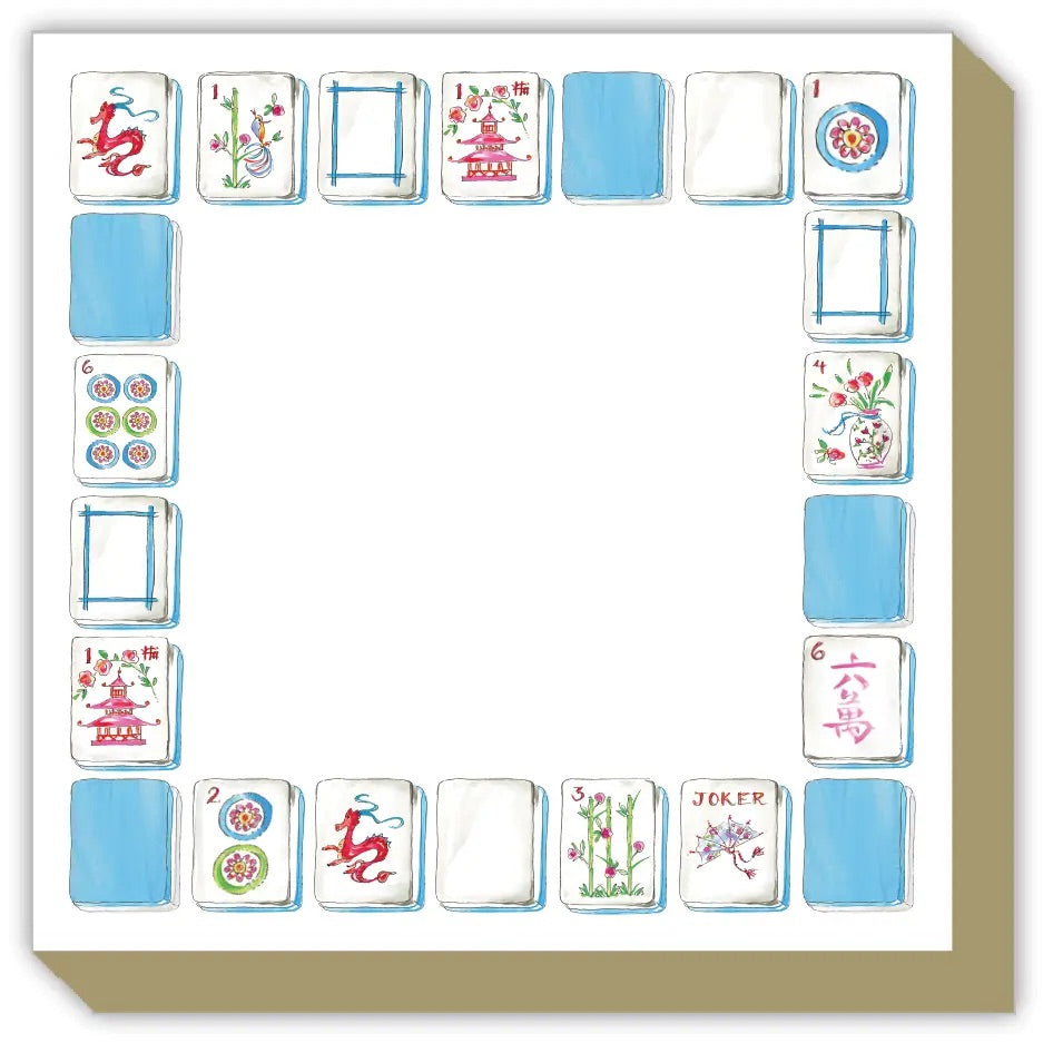 Handpainted Mahjong Tiles Luxe Notepad