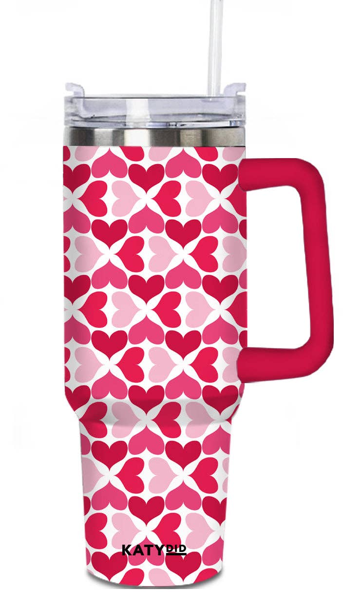 Multicolored Hearts Valentine's Day Tumbler Cup: Multicolored