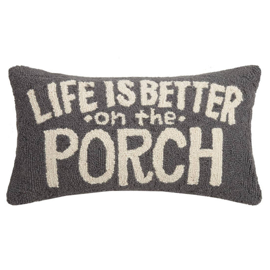 Life Is Better On The Porch Hook Pillow, 12 by 22 inches