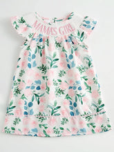 Load image into Gallery viewer, Pink floral &quot;MAMA&#39;S GIRL&quot; smocked dress
