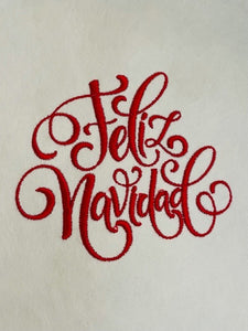 Feliz Navidad Embroidered Guest Towel