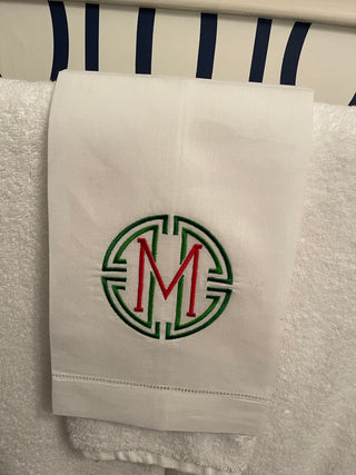 Monogram Medallion Guest Towel-Towels-[product_category]-Whatsoever Things