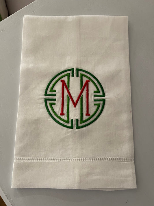Monogram Medallion Guest Towel