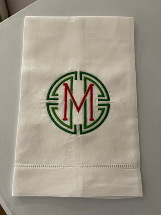 Monogram Medallion Guest Towel-Towels-[product_category]-Whatsoever Things