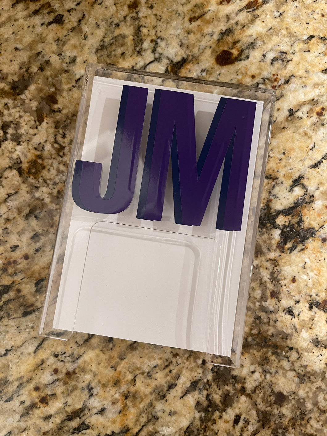 Acrylic Memo Pad holder with 4x6 Paper Pad (includes paper)