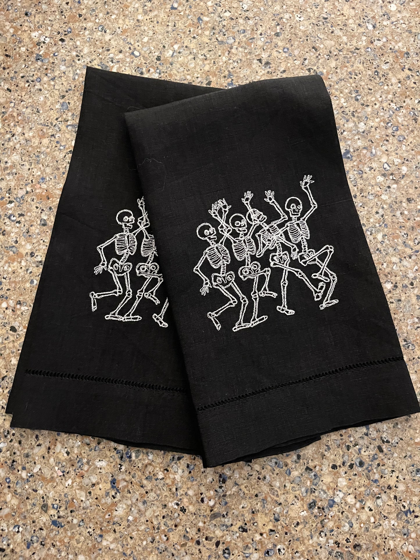 Skeleton Embroidered Guest Towel 👻