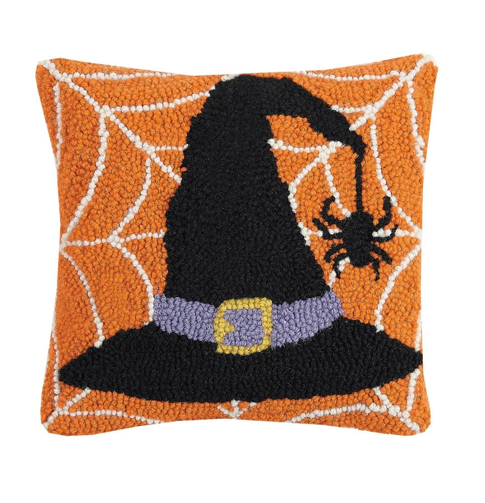 Witch Hat & Spider Hook Pillow-Throw Pillows-[product_category]-Whatsoever Things