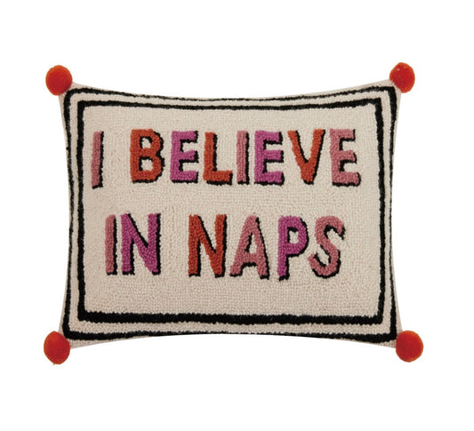 I Believe In Naps Hook Pillow-Throw Pillows-[product_category]-Whatsoever Things