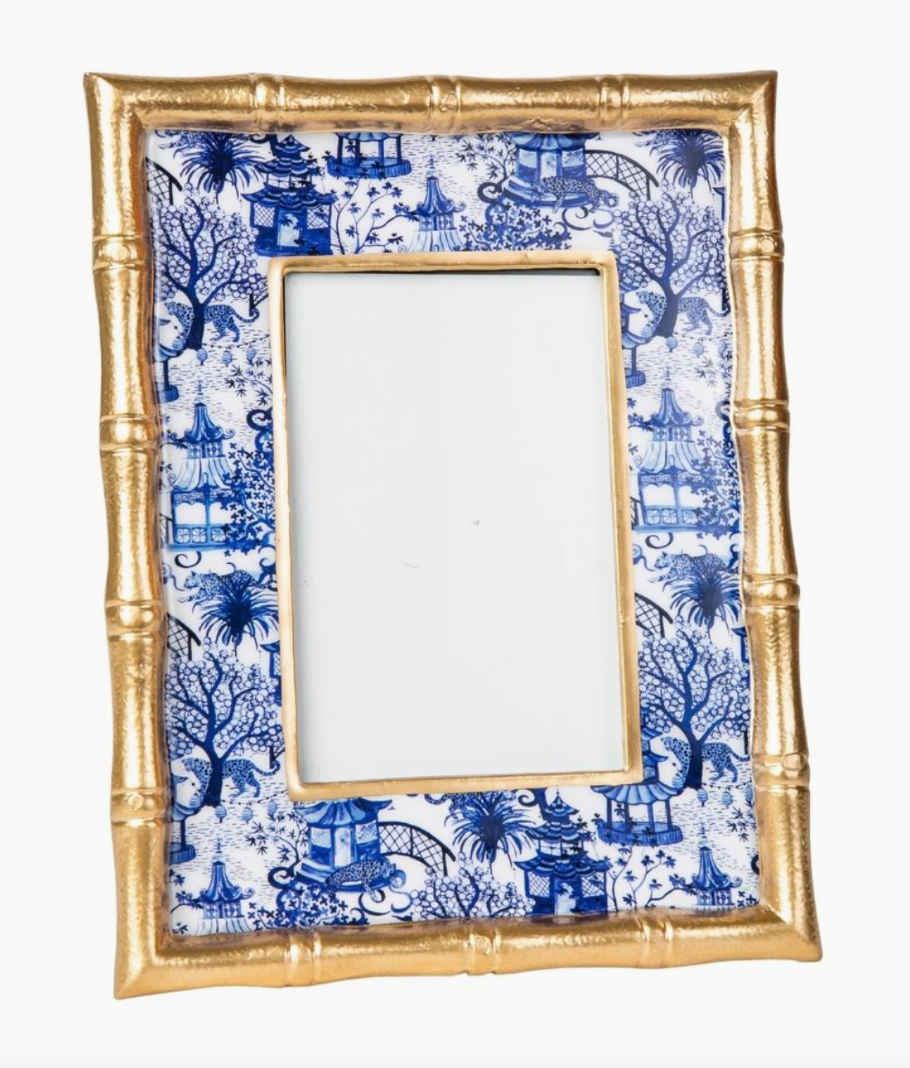 Garden Party Frame - Blue, White and Gold - 4*6