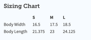 Bella Canvas Size Chart