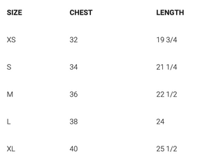 Gildan Size Chart