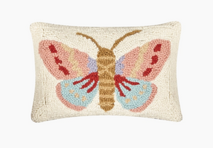 Butterfly wool hook pillow