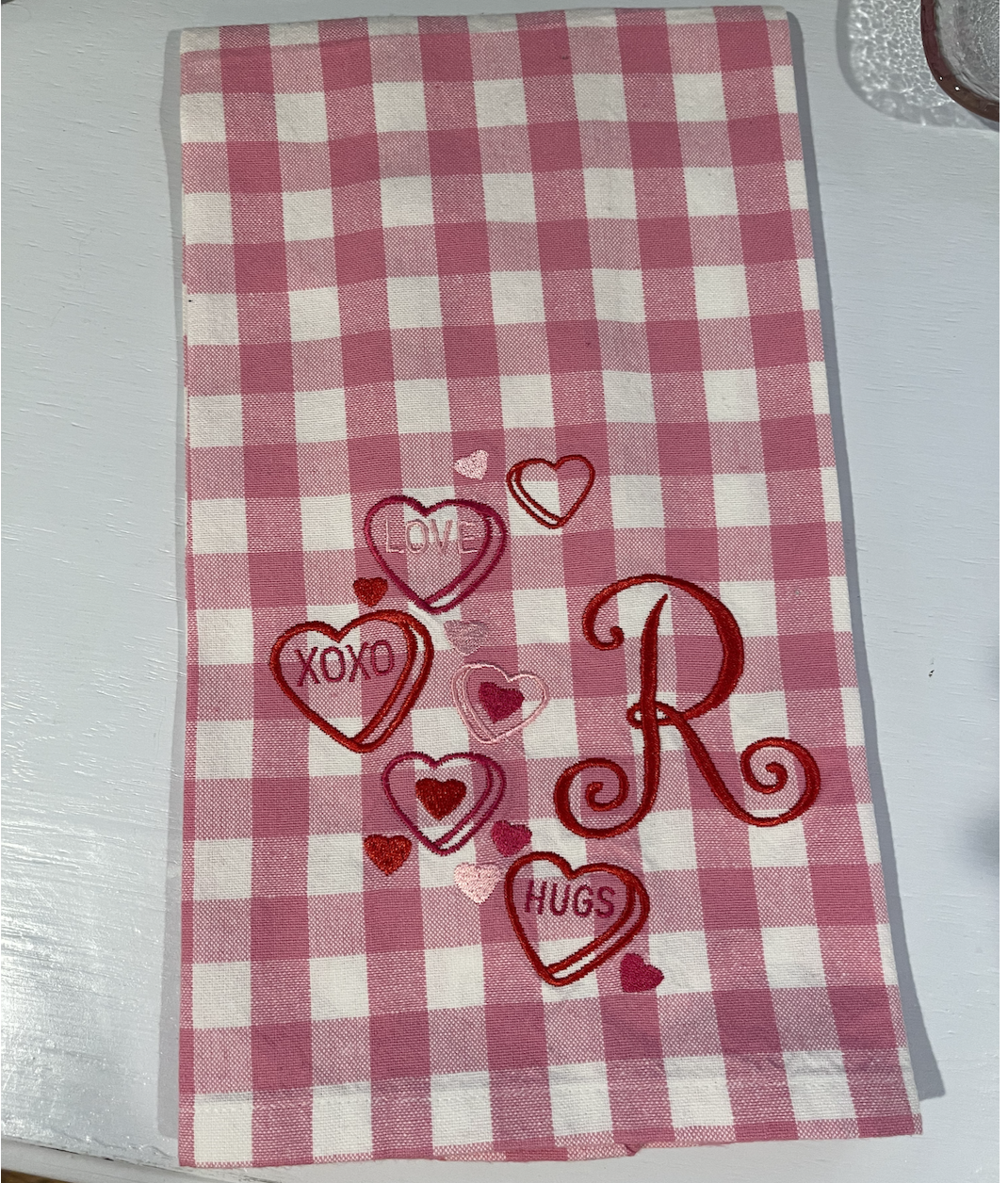 Candy Hearts Embroidered Guest Towel ❤️