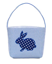 Load image into Gallery viewer, Seersucker Easter Bunny Basket
