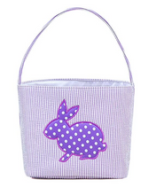 Load image into Gallery viewer, Seersucker Easter Bunny Basket
