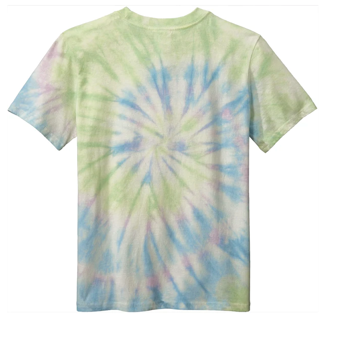 Tie Dye Short Sleeve T-Shirt (Youth) with design - great for camp!