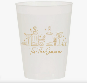 'Tis the Season Christmas Vintage Bar Shatterproof cups (set of 10)