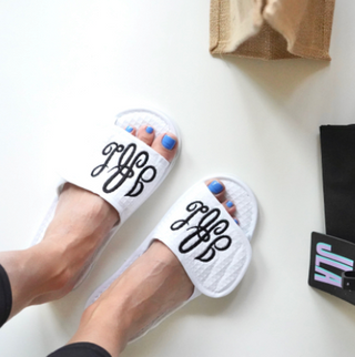 White Waffle Cotton Women's Slippers-Slippers-[product_category]-Whatsoever Things