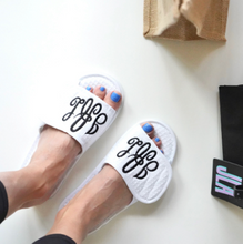Load image into Gallery viewer, White Waffle Cotton Women&#39;s Slippers

