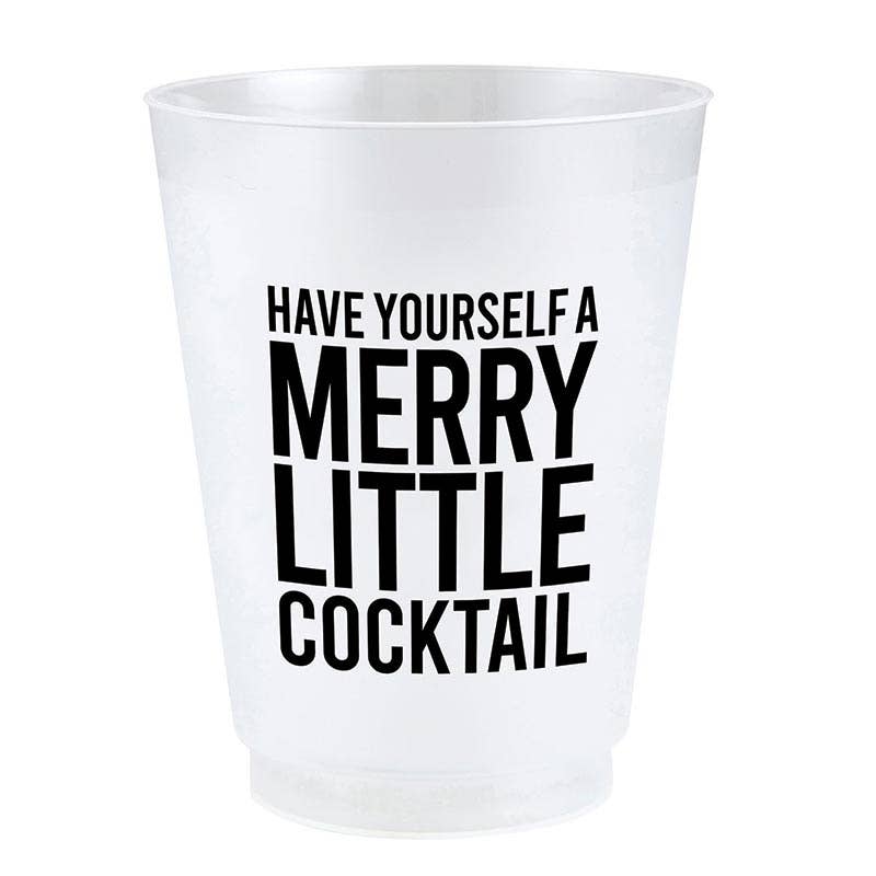 'Merry Little Cocktail' Frosted Cups, Set of 8