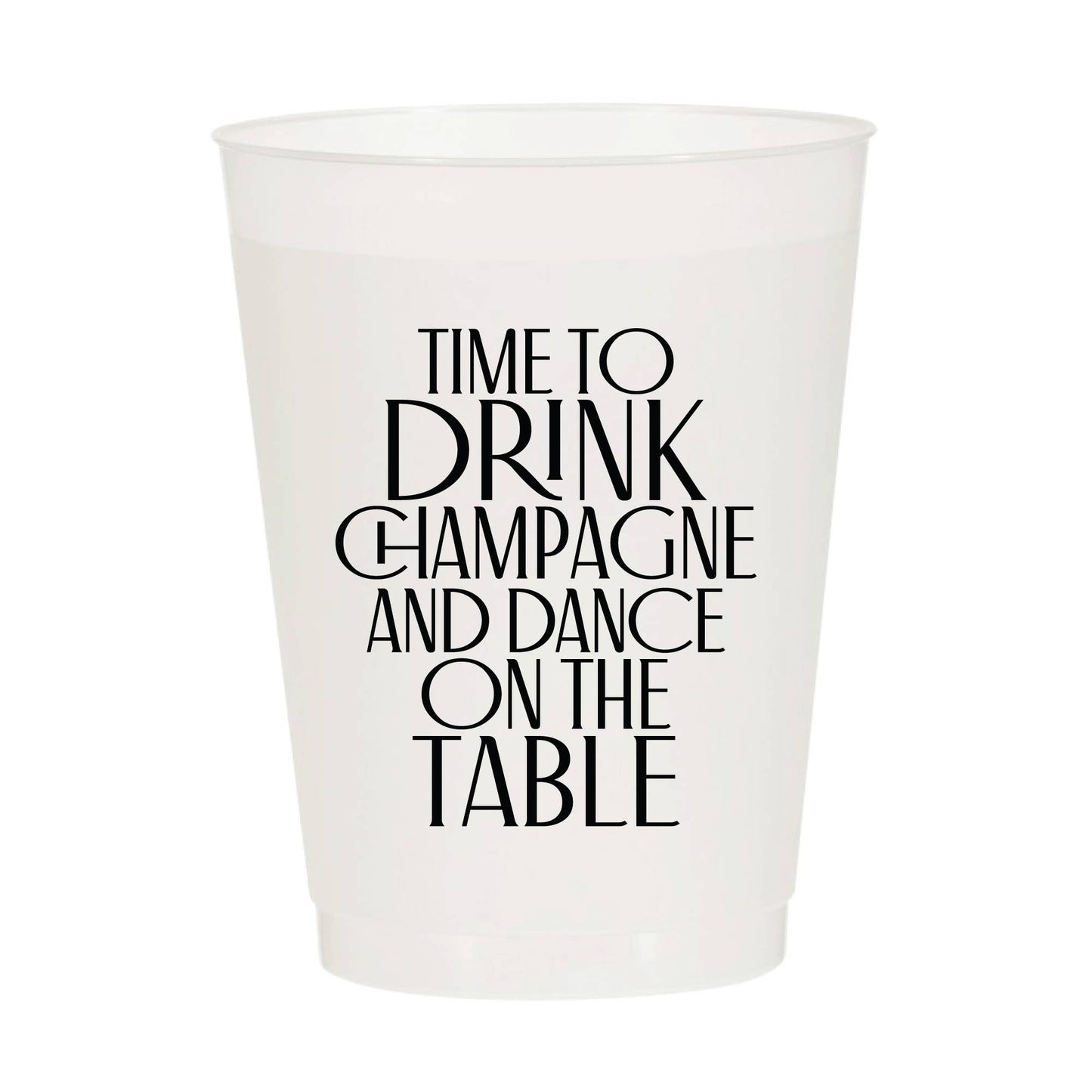 'Drink Champagne' Frosted Cups, Set of 6