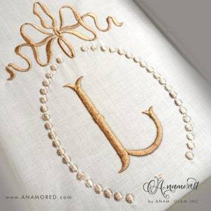 Gingham Bib with Embroidered Monogram