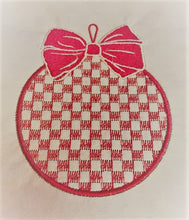 Load image into Gallery viewer, Large Ornament with Bow Embroidered Guest Towel
