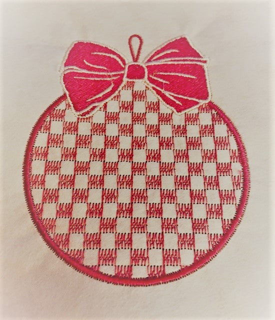 Large Ornament with Bow Embroidered Guest Towel