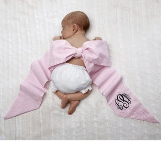 Seersucker Bow Sash / wreath sash-Sashes-[product_category]-Whatsoever Things