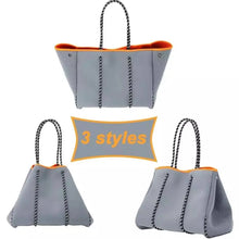Load image into Gallery viewer, Neoprene striped tote - three colors!

