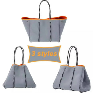 Neoprene striped tote - three colors!