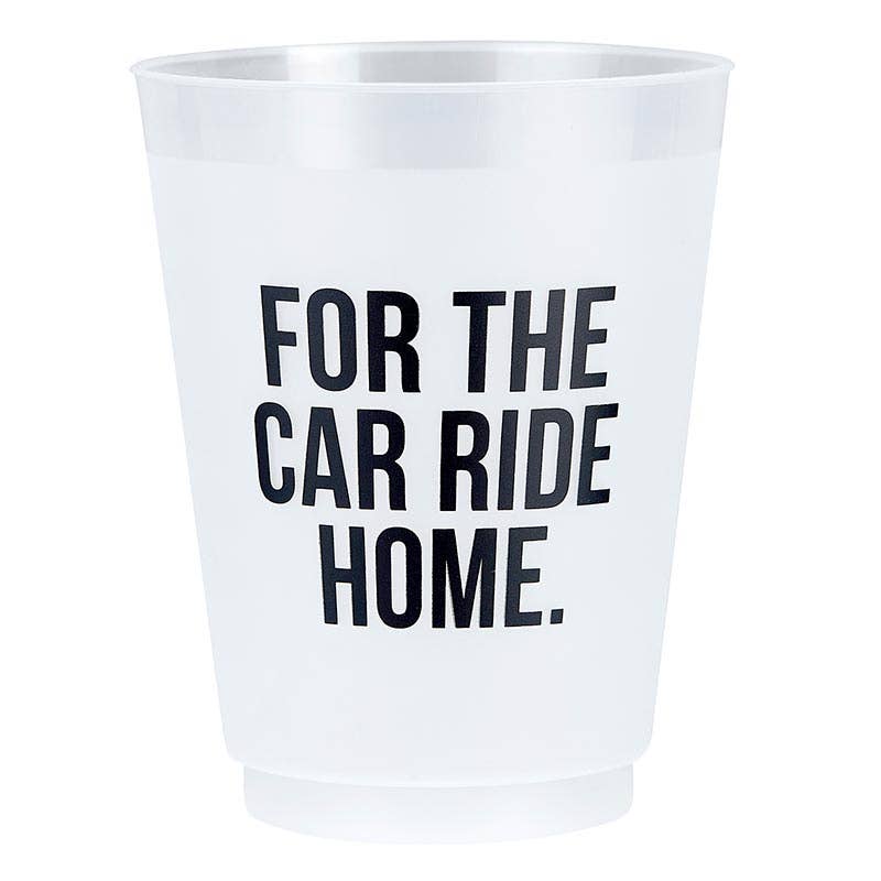 'For the Car Ride Home' Frosted Cups, Set of 8